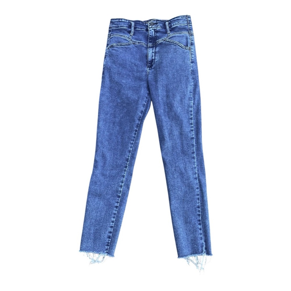Abercrombie & Fitch Ultra High Rise Super Skinny Ankle Raw Hem Jeans